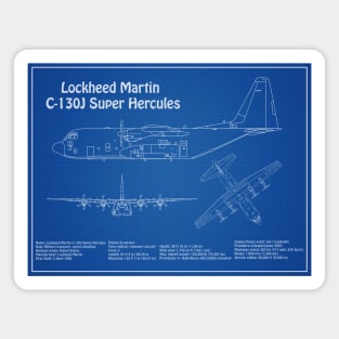 C-130 Hercules - Airplane Blueprint -  AD Magnet